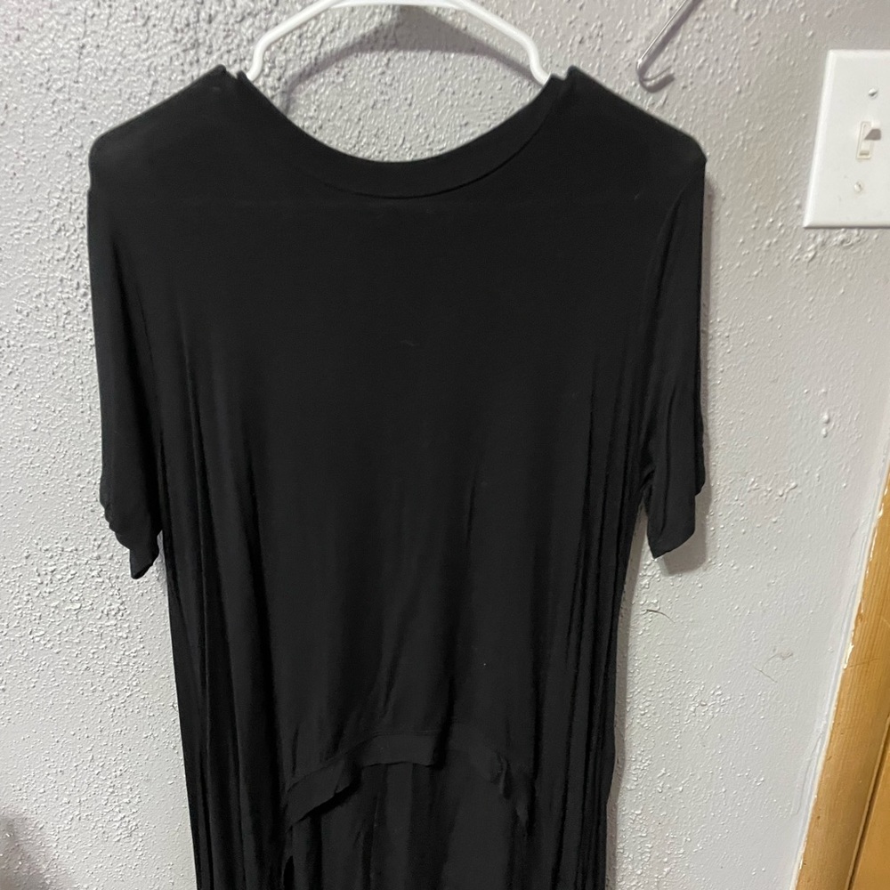 Black high front low back top